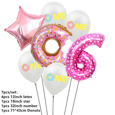 Saldi rozā virtuļi folijas numuru baloni bērnu duša Daudz laimes dzimšanas dienā ballītes dekorācija kāzu piepūšamā hēlija rotaļlieta bērniem globo