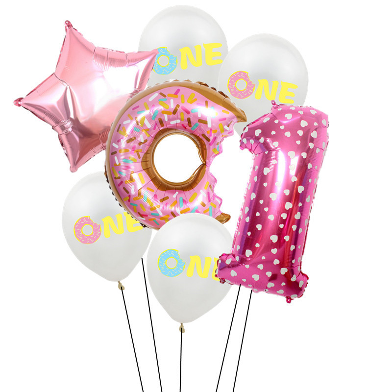 Saldi rozā virtuļi folijas numuru baloni bērnu duša Daudz laimes dzimšanas dienā ballītes dekorācija kāzu piepūšamā hēlija rotaļlieta bērniem globo