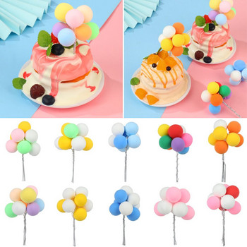 Цветна светла глинена топка Парти Сватбени консумативи Декорация на кексчета Балон Топери за торта Десерт Орнамент Baby Shower
