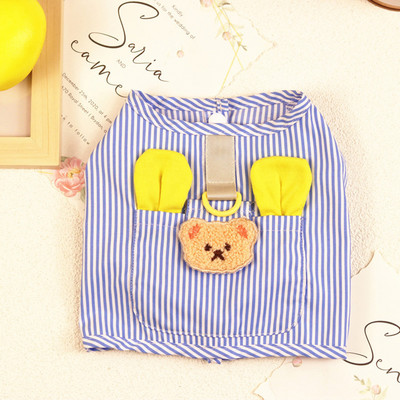 Kutyák és macskák mellény Csíkos kivitel Háziállatok Hám Kölyökkabát Tavaszi/nyári ruhák 2 színben