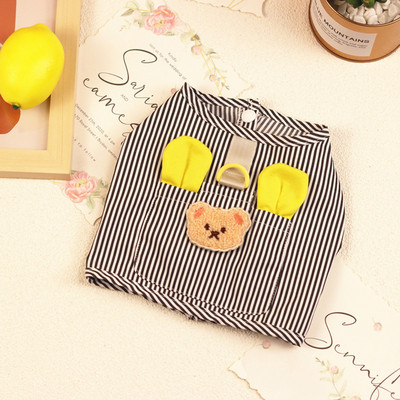 Kutyák és macskák mellény Csíkos kivitel Háziállatok Hám Kölyökkabát Tavaszi/nyári ruhák 2 színben