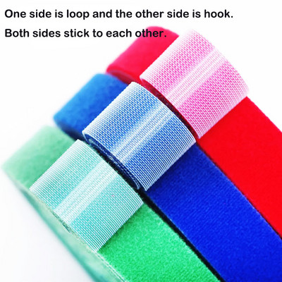 2Meters/Roll 20mm Self-adhesive Hooks Tape Hook and Loop Adhesive loops Nylon Reusable Adhesive Fastener Tape Cable Ties DIY