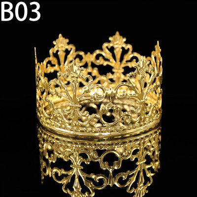 1db arany színű korona torta felső tiara dísz Elegáns esküvői torta hercegnő királynő születésnapi desszert dekorációs kellékek