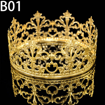 1db arany színű korona torta felső tiara dísz Elegáns esküvői torta hercegnő királynő születésnapi desszert dekorációs kellékek
