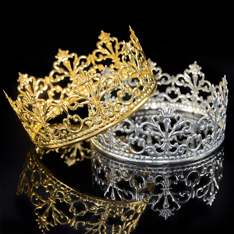 1db arany színű korona torta felső tiara dísz Elegáns esküvői torta hercegnő királynő születésnapi desszert dekorációs kellékek