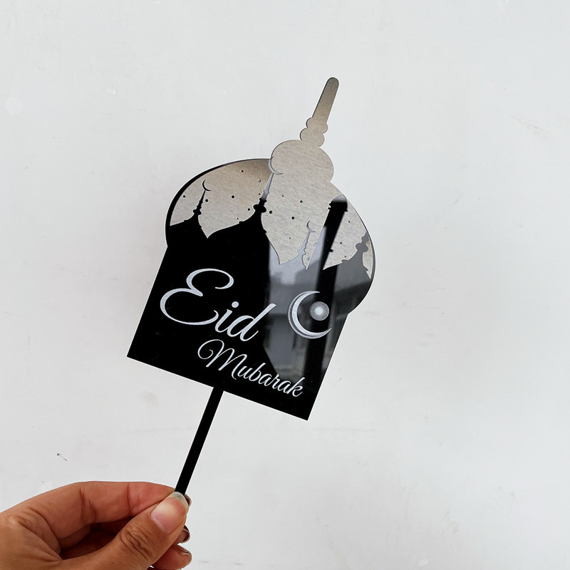 INS 32 Styles Auksiniai arabiški Mubarako Ramadano pyragaičių tvarsčiai akriliniai Eid Mubarako keksų apmušalai, skirti Eid Mubarako vakarėlio tortų dekoravimui