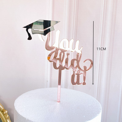 You Did It Cake Topper Acrilic Congats Grad Rose Gold Cake Topper Absolvire Colegiul Absolvent Celebrare Partycake Decorare