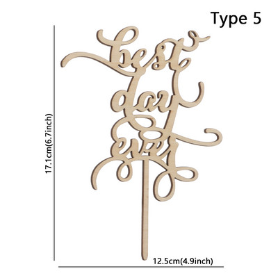 Tuščiaviduriai nuotakos ir jaunikio mediniai vestuvinio torto apmušalai „Meilė ką tik vedęs ponas ir ponia“ torto kepuraitė, skirta vakarėlio reikmenims