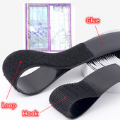 16/20/25/30/38/50/100 mm 1 metras juodos baltos juostos kabliuko kilpa tvirtinimo juosta nailono lipdukas Lipnūs diskai juosta Stiprūs klijai