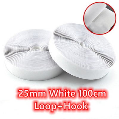 16/20/25/30/38/50/100 mm 1 metras juodos baltos juostos kabliuko kilpa tvirtinimo juosta nailono lipdukas Lipnūs diskai juosta Stiprūs klijai