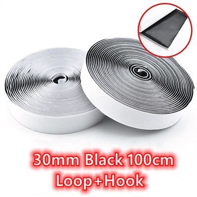 16/20/25/30/38/50/100 mm 1 metras juodos baltos juostos kabliuko kilpa tvirtinimo juosta nailono lipdukas Lipnūs diskai juosta Stiprūs klijai