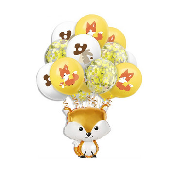 10 τεμ. 12\'\' Fox Squirrel Forest Animal Confetti Dot Latex Balloon Set για πάρτι γενεθλίων Διακοσμητικές προμήθειες για την Ημέρα των Ευχαριστιών