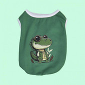 Graži šunų liemenė Poliesterio šuniuko viršutinė kvėpuojanti suknelė su gyvūnais marginti naminių gyvūnėlių vasaros drabužiai šunų liemenė