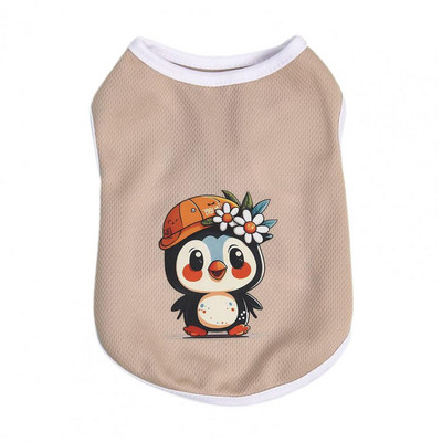 Graži šunų liemenė Poliesterio šuniuko viršutinė kvėpuojanti suknelė su gyvūnais marginti naminių gyvūnėlių vasaros drabužiai šunų liemenė