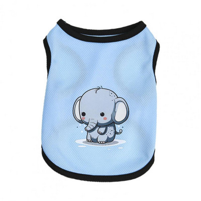 Graži šunų liemenė Poliesterio šuniuko viršutinė kvėpuojanti suknelė su gyvūnais marginti naminių gyvūnėlių vasaros drabužiai šunų liemenė