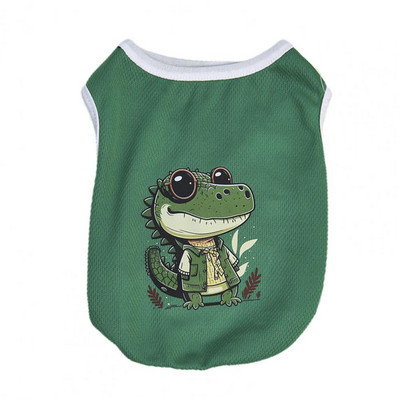 Graži šunų liemenė Poliesterio šuniuko viršutinė kvėpuojanti suknelė su gyvūnais marginti naminių gyvūnėlių vasaros drabužiai šunų liemenė