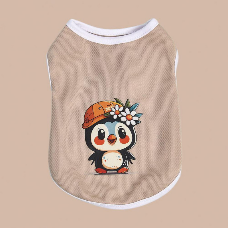 Graži šunų liemenė Poliesterio šuniuko viršutinė kvėpuojanti suknelė su gyvūnais marginti naminių gyvūnėlių vasaros drabužiai šunų liemenė