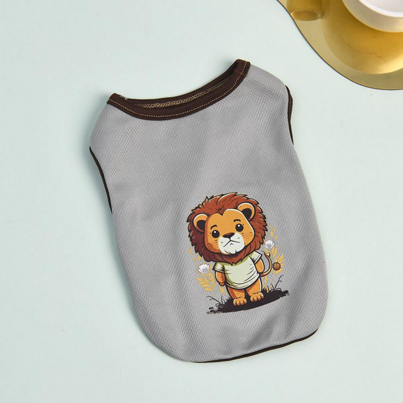 Graži šunų liemenė Poliesterio šuniuko viršutinė kvėpuojanti suknelė su gyvūnais marginti naminių gyvūnėlių vasaros drabužiai šunų liemenė