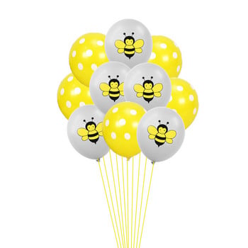 10 τμχ 12 ιντσών Cartoon Bee Latex Air Balloon Yellow Black Pot Globos Animal Διακόσμηση για πάρτι γενεθλίων για το μωρό ντους