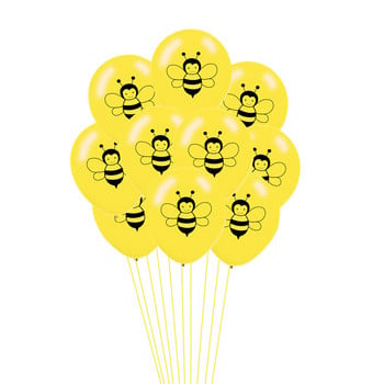 10 τμχ 12 ιντσών Cartoon Bee Latex Air Balloon Yellow Black Pot Globos Animal Διακόσμηση για πάρτι γενεθλίων για το μωρό ντους