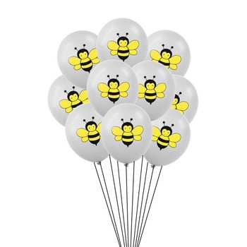 10 τμχ 12 ιντσών Cartoon Bee Latex Air Balloon Yellow Black Pot Globos Animal Διακόσμηση για πάρτι γενεθλίων για το μωρό ντους