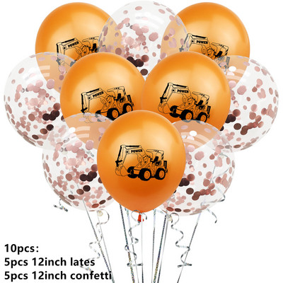 10db Építési parti lufi fiú születésnapjára Babazuhany Rajzfilm autókonfetti lufi karácsonyi dekoráció otthonra