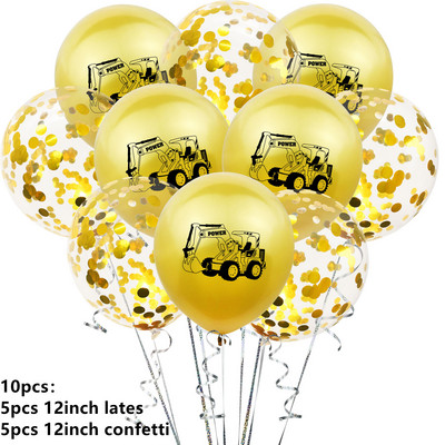 10db Építési parti lufi fiú születésnapjára Babazuhany Rajzfilm autókonfetti lufi karácsonyi dekoráció otthonra