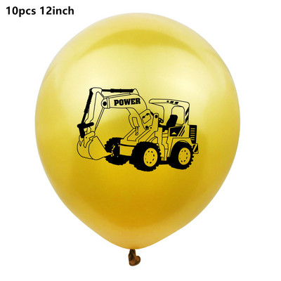 10db Építési parti lufi fiú születésnapjára Babazuhany Rajzfilm autókonfetti lufi karácsonyi dekoráció otthonra