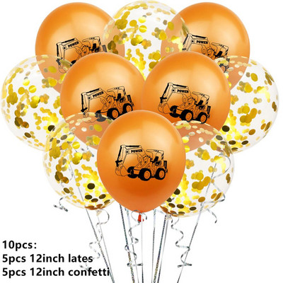 10db Építési parti lufi fiú születésnapjára Babazuhany Rajzfilm autókonfetti lufi karácsonyi dekoráció otthonra