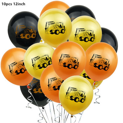 10db Építési parti lufi fiú születésnapjára Babazuhany Rajzfilm autókonfetti lufi karácsonyi dekoráció otthonra