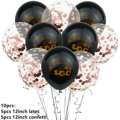 10db Építési parti lufi fiú születésnapjára Babazuhany Rajzfilm autókonfetti lufi karácsonyi dekoráció otthonra