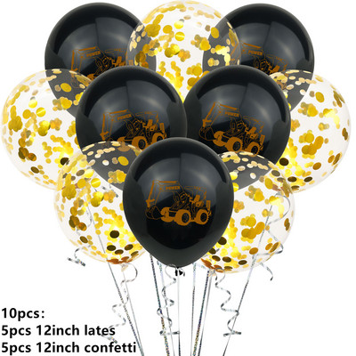 10db Építési parti lufi fiú születésnapjára Babazuhany Rajzfilm autókonfetti lufi karácsonyi dekoráció otthonra