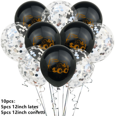 10db Építési parti lufi fiú születésnapjára Babazuhany Rajzfilm autókonfetti lufi karácsonyi dekoráció otthonra