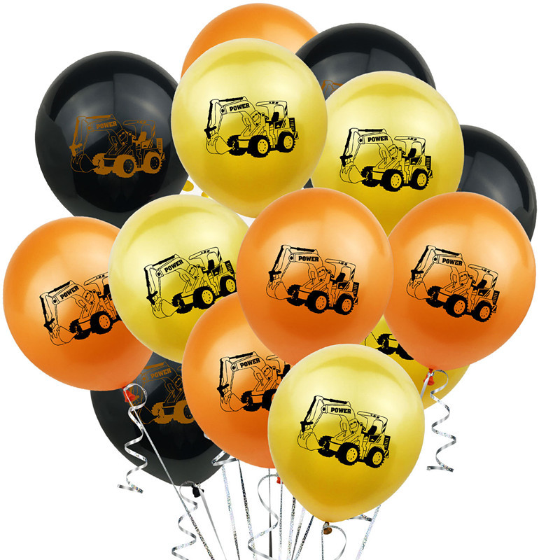 10db Építési parti lufi fiú születésnapjára Babazuhany Rajzfilm autókonfetti lufi karácsonyi dekoráció otthonra