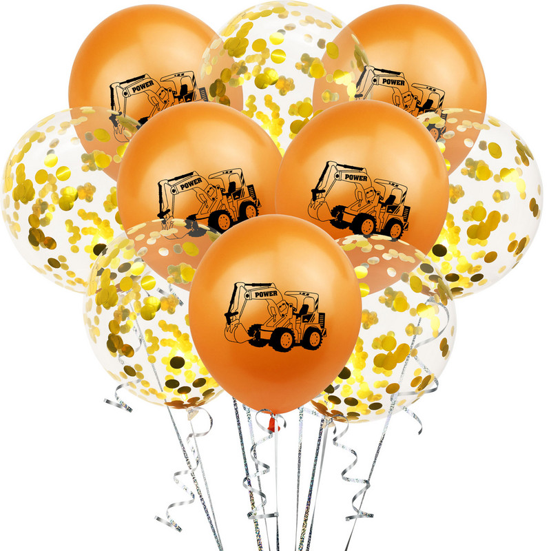 10db Építési parti lufi fiú születésnapjára Babazuhany Rajzfilm autókonfetti lufi karácsonyi dekoráció otthonra