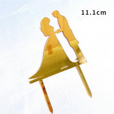 Naujas „MR&MRS Happy Wedding Cake Topper“ auksinis juodas akrilo žiedas „Jaunikio nuotakos torto viršelis“ vestuvių sužadėtuvių vakarėlio deserto dekoravimas