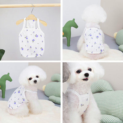 Nyári kisállat kutya ruhák divat kutya vékony mellény Aranyos nyomtatott kiskutya kezeslábas puha macska mellény ruházat kisállat cica ing Chihuahua ruhák