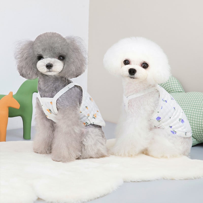 Nyári kisállat kutya ruhák divat kutya vékony mellény Aranyos nyomtatott kiskutya kezeslábas puha macska mellény ruházat kisállat cica ing Chihuahua ruhák