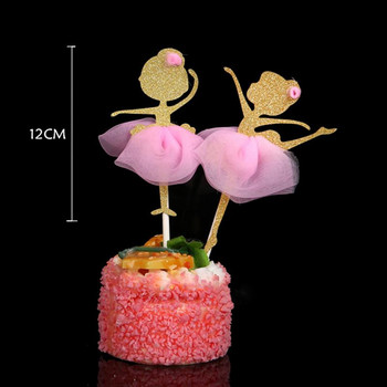 6PCS Ballerina Dancing Girl Cake Toppers Girl Design Cake Picks Cupcake Decoration for Wedding Bridal Show Birthday Party
