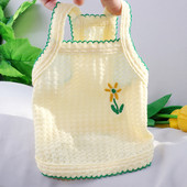 Kölyökkutyás Nyári Harisnyatartó Virághímzés Kutyaruházat Puha Korea Bichon Kutyaruházat Macska Kutya Mellény Aranyos Kisállat Kutya Ruha Kutya Termékek