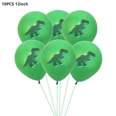 1gab. Jauns Big Green Cute Crown Dinozauru folijas balons Daudz laimes dzimšanas dienas ballītes dekorēšanai bērniem Rotaļlieta Dino Jurassic Hēlija balonu rotaļlietas