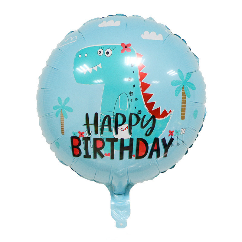 1gab. Jauns Big Green Cute Crown Dinozauru folijas balons Daudz laimes dzimšanas dienas ballītes dekorēšanai bērniem Rotaļlieta Dino Jurassic Hēlija balonu rotaļlietas