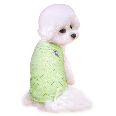 Mājdzīvnieku T-krekls Pretty Mesh Ērts viļņu raksts Mājas suņa kaķa krekls ikdienas valkāšanai mājdzīvnieku veste suņa krekls