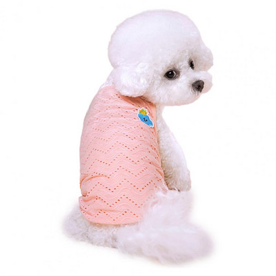 Mājdzīvnieku T-krekls Pretty Mesh Ērts viļņu raksts Mājas suņa kaķa krekls ikdienas valkāšanai mājdzīvnieku veste suņa krekls