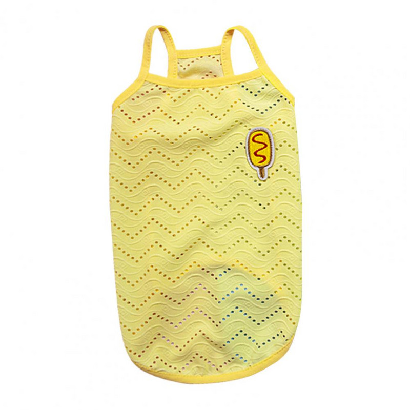 Mājdzīvnieku T-krekls Pretty Mesh Ērts viļņu raksts Mājas suņa kaķa krekls ikdienas valkāšanai mājdzīvnieku veste suņa krekls