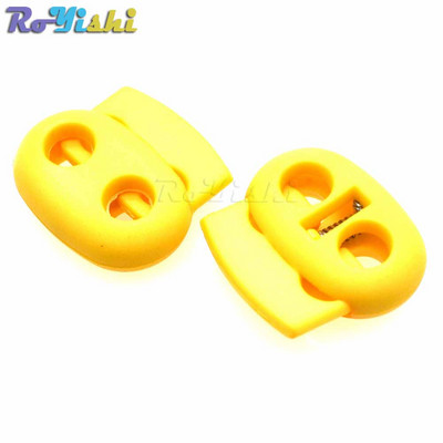 12db/csomag Vegyes, színes 5 mm-es lyukú műanyag dugós kábelzár bab váltókapocs Ruházati cipőfűző sportruházati kiegészítő