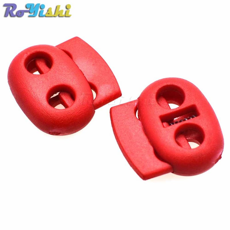 12db/csomag Vegyes, színes 5 mm-es lyukú műanyag dugós kábelzár bab váltókapocs Ruházati cipőfűző sportruházati kiegészítő