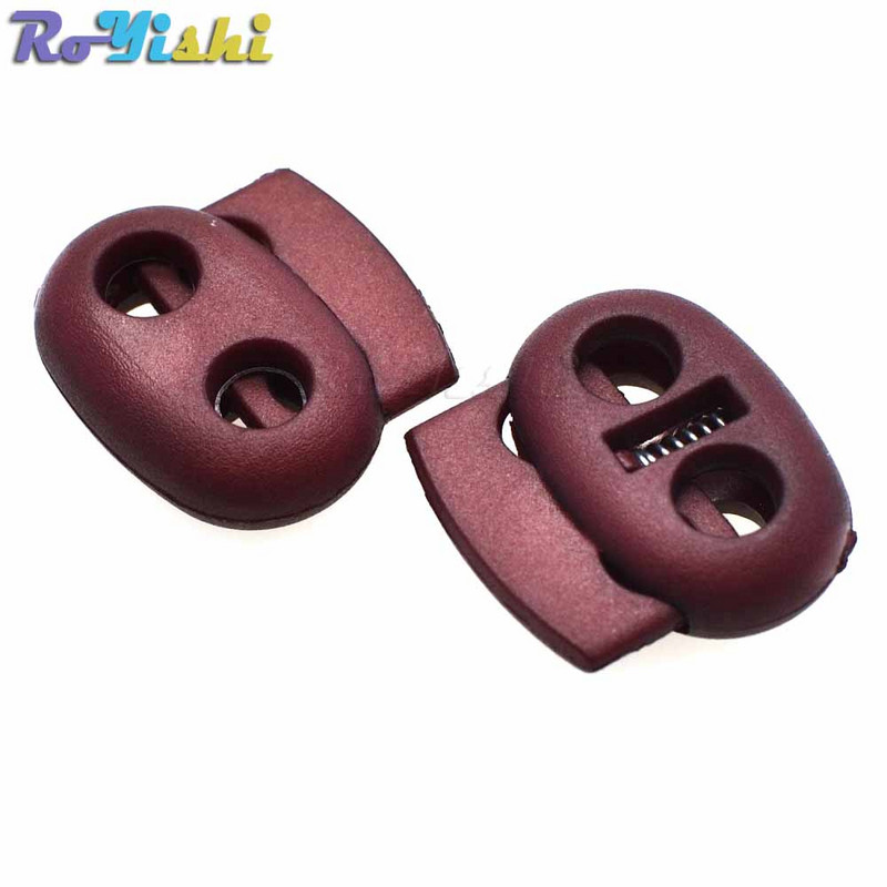 12db/csomag Vegyes, színes 5 mm-es lyukú műanyag dugós kábelzár bab váltókapocs Ruházati cipőfűző sportruházati kiegészítő