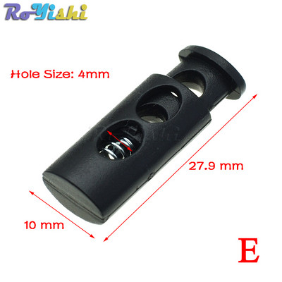 10 db/csomag kábelzár billenőkapocs dugó műanyag fekete táskákhoz/ruhadarabokhoz