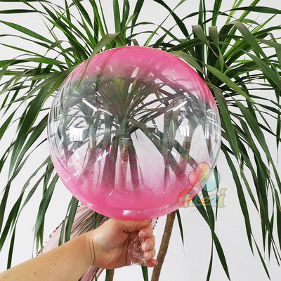 5 vnt. dvigubos spalvos BoBo balionai gradiento krištoliniai skaidrūs helio balionai, vestuvių šventės gimtadienio dekoracijos Vaikų dušas